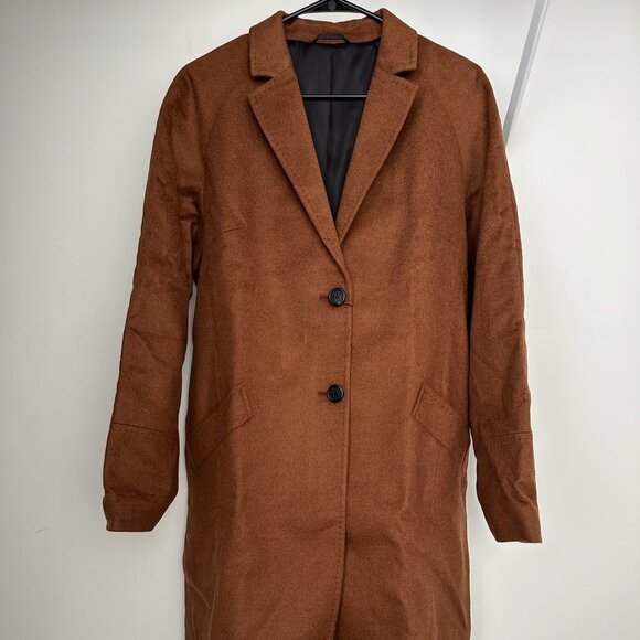 Black Goat Coat with Raglan Sleeve - Picture 4 of 5